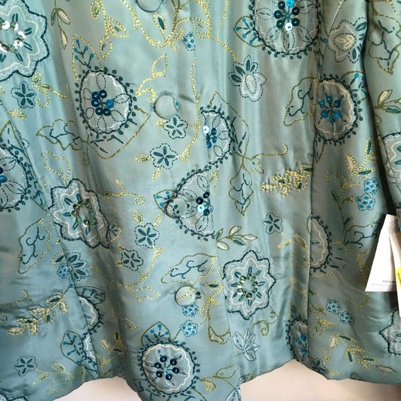 Judith Hart Collection Jacket NWT Sz 12 Silk Sequined Puffy - Picture 6 of 7